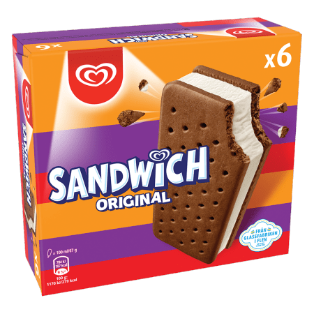 Frisko Sandwich ice cream 100 ml Hpk 6 stk. - 6 ein í pk.