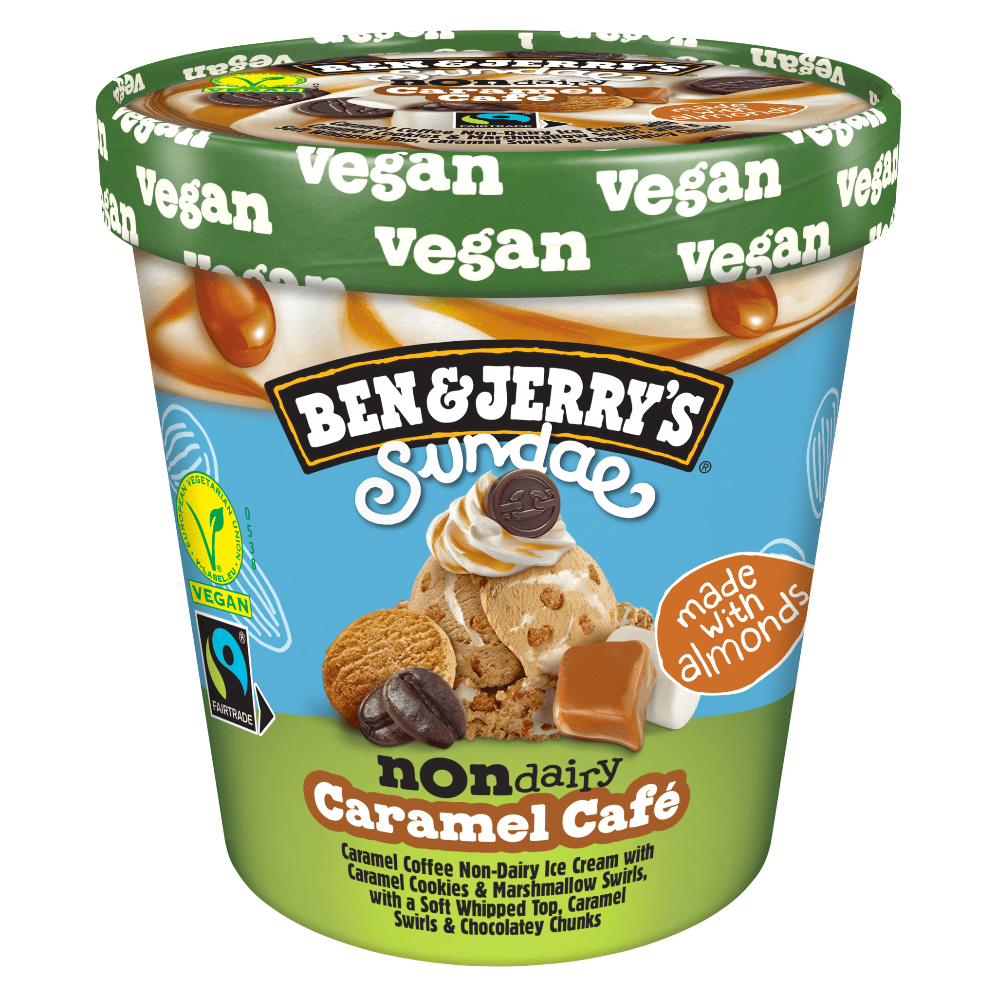 $B&J Vegan Caramel Café 465 ml – 8 stk í pk