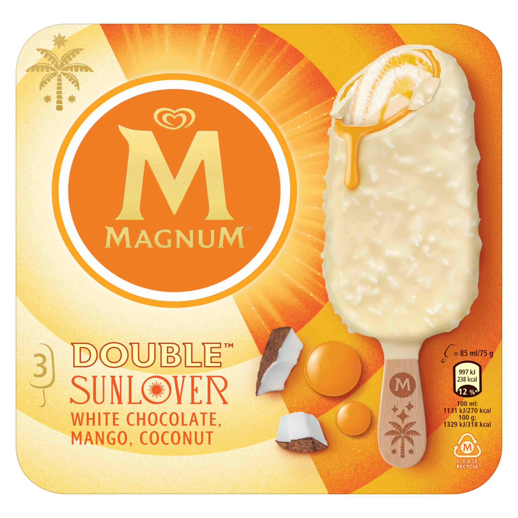 Magnum Double Sunlover Hpk 3 stk – 10 ein í pk