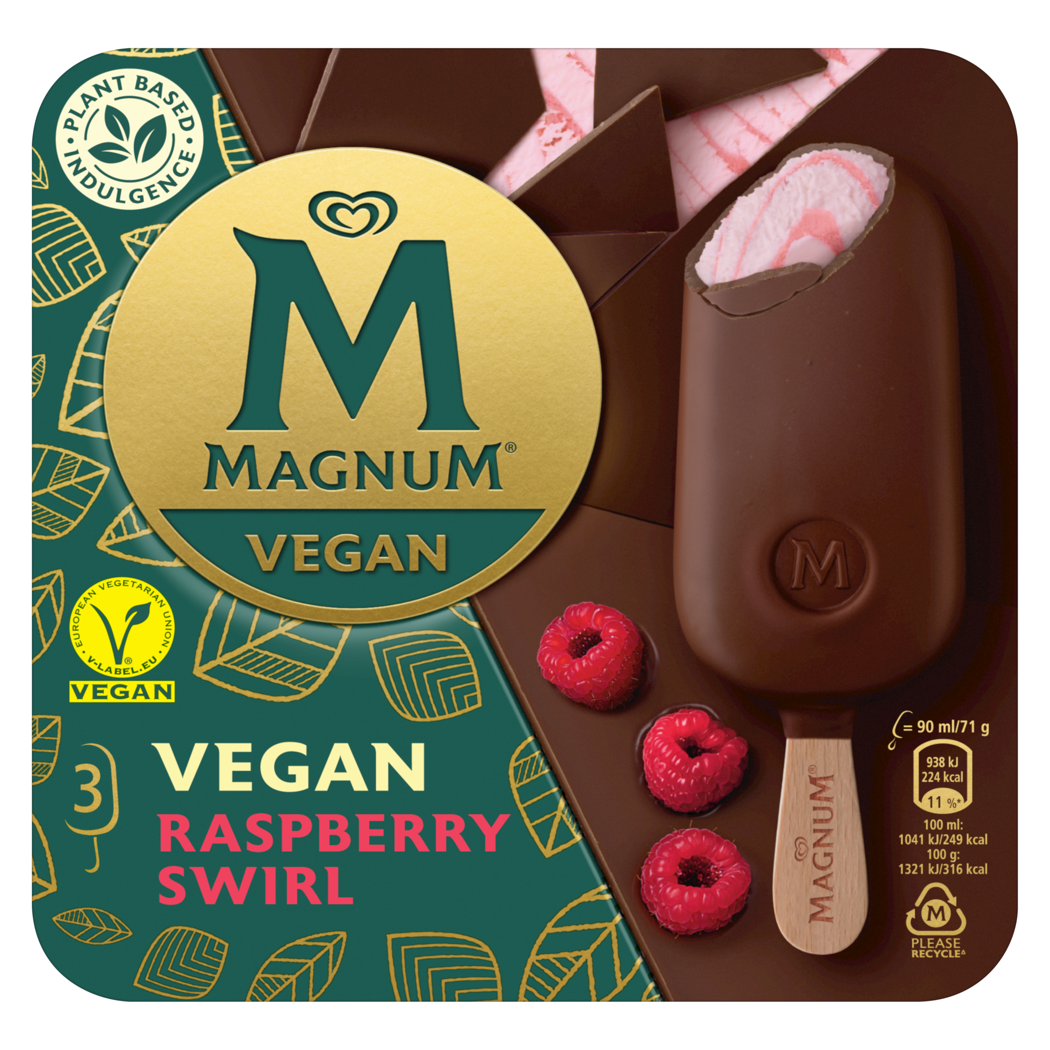 Magnum Vegan Raspberry Swirl hpk 3 stk-10 ein í p