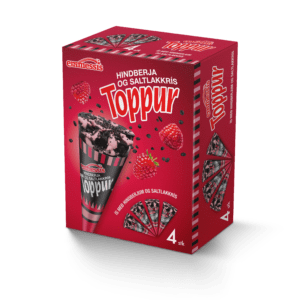 Hpk. Hindberja & Saltlakkrístoppur 4 stk - 6 ein í pk