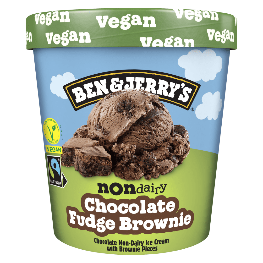 B&J Vegan Chocolate Fudge Brownie 465ml-8 stk í p
