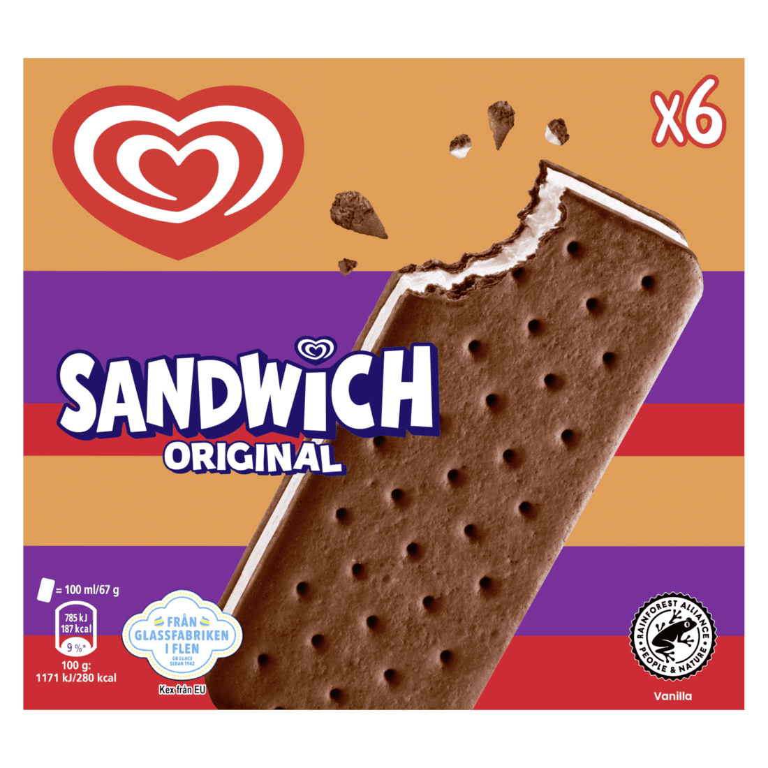 Frisko Sandwich ice cream 100 ml Hpk 6 stk. - 6 ein í pk.