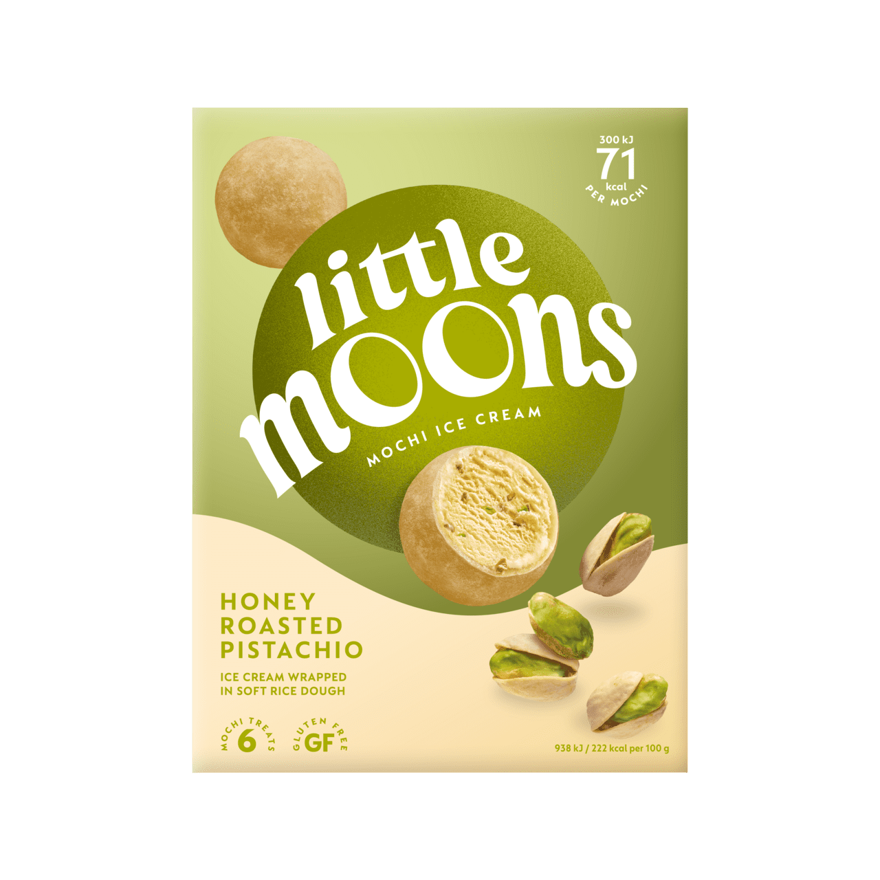 Little Moons Honey Roasted Pistachio – 10 stk